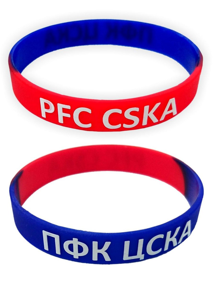 Силиконовый браслет ЦСКА, цвет красно-синий