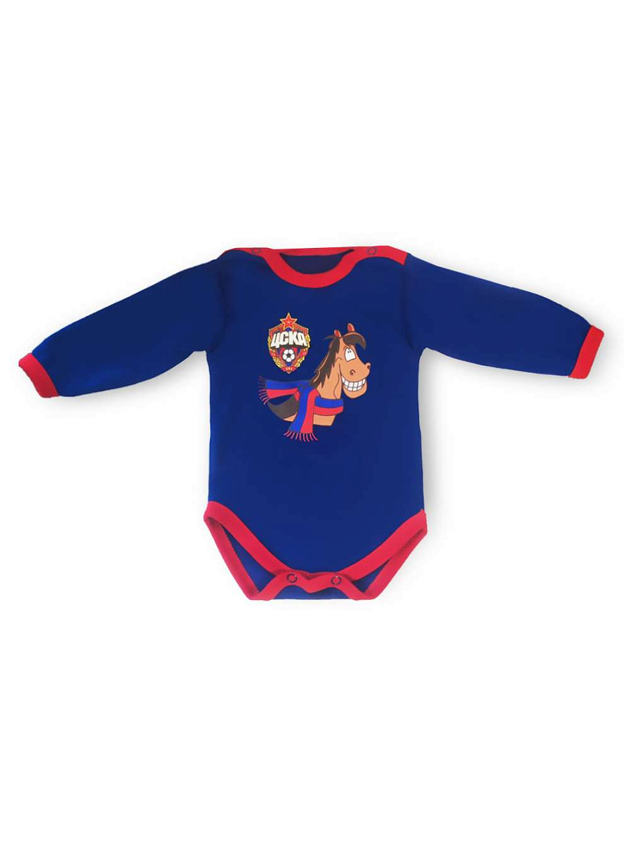 Боди ЦСКА с длинным рукавом Коняш, цвет синий