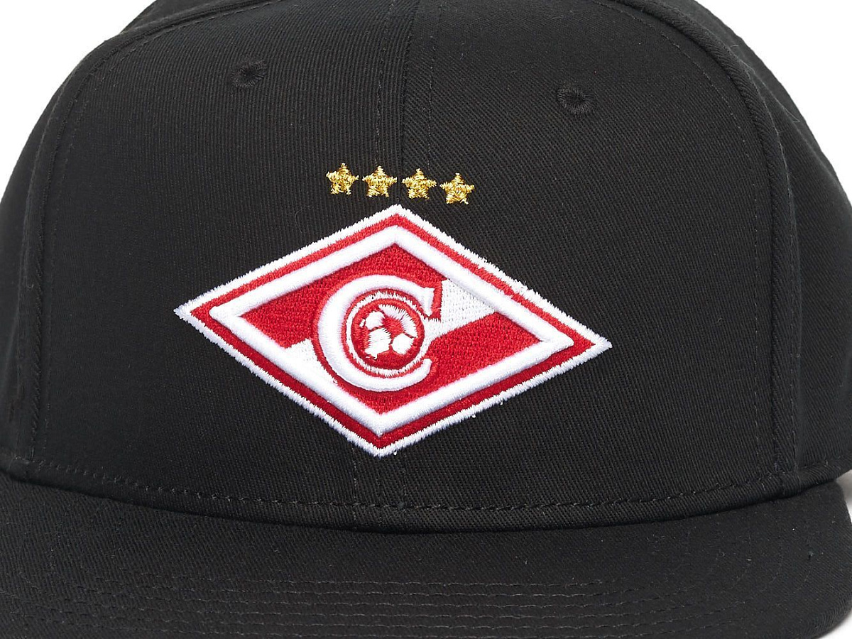 Бейсболка Спартак 93503 черная с прямым козырьком