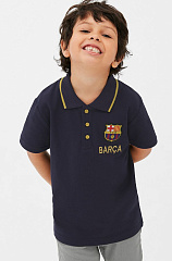 Детская футболка поло Барселона BOYS POLO TEE, темно-синяя