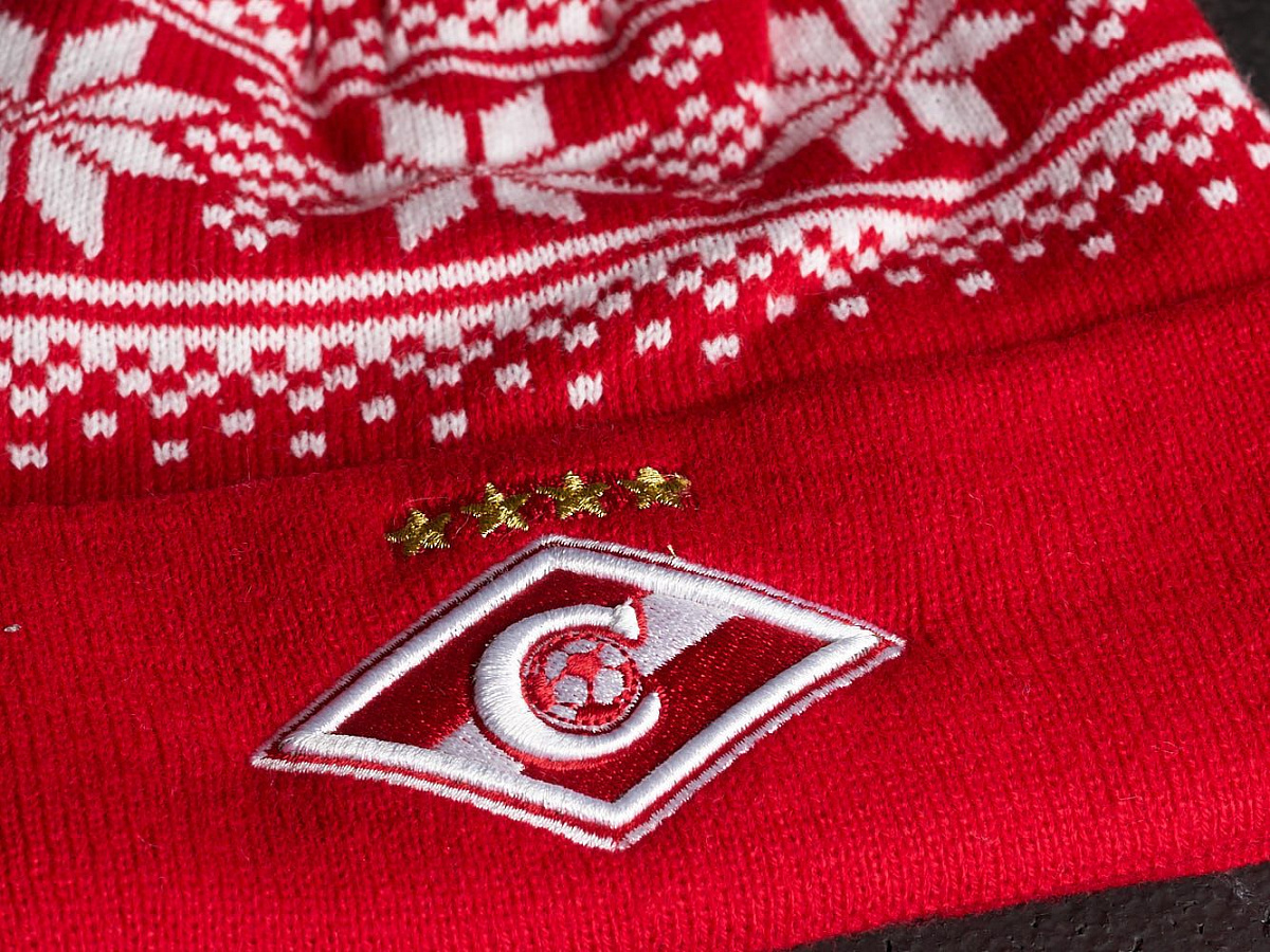 Шапка детская Спартак 93502/1 красная с белым узором с помпоном