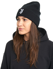 Шапка Ювентус 37300 черная с отворотом