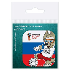 ЧМ 2018 Магнит картон Забивака "Удар!" триколор