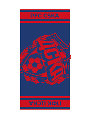 Полотенце ПФК ЦСКА 70 х 140 красно-синее