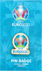 Значок ЕВРО 2020 мет.смола 3 см "Эмблема UEFA"