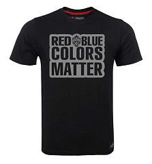 Футболка ЦСКА мужская "Red-Blue colors matter", цвет чёрный