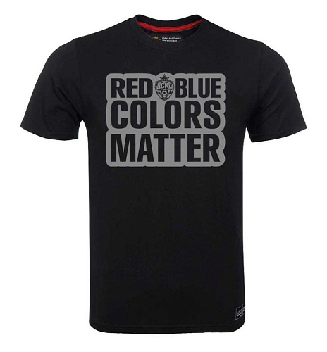Футболка ЦСКА мужская "Red-Blue colors matter", цвет чёрный