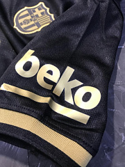 Детская форма Барселона 2020/2021 выездная черная (футболка и шорты)