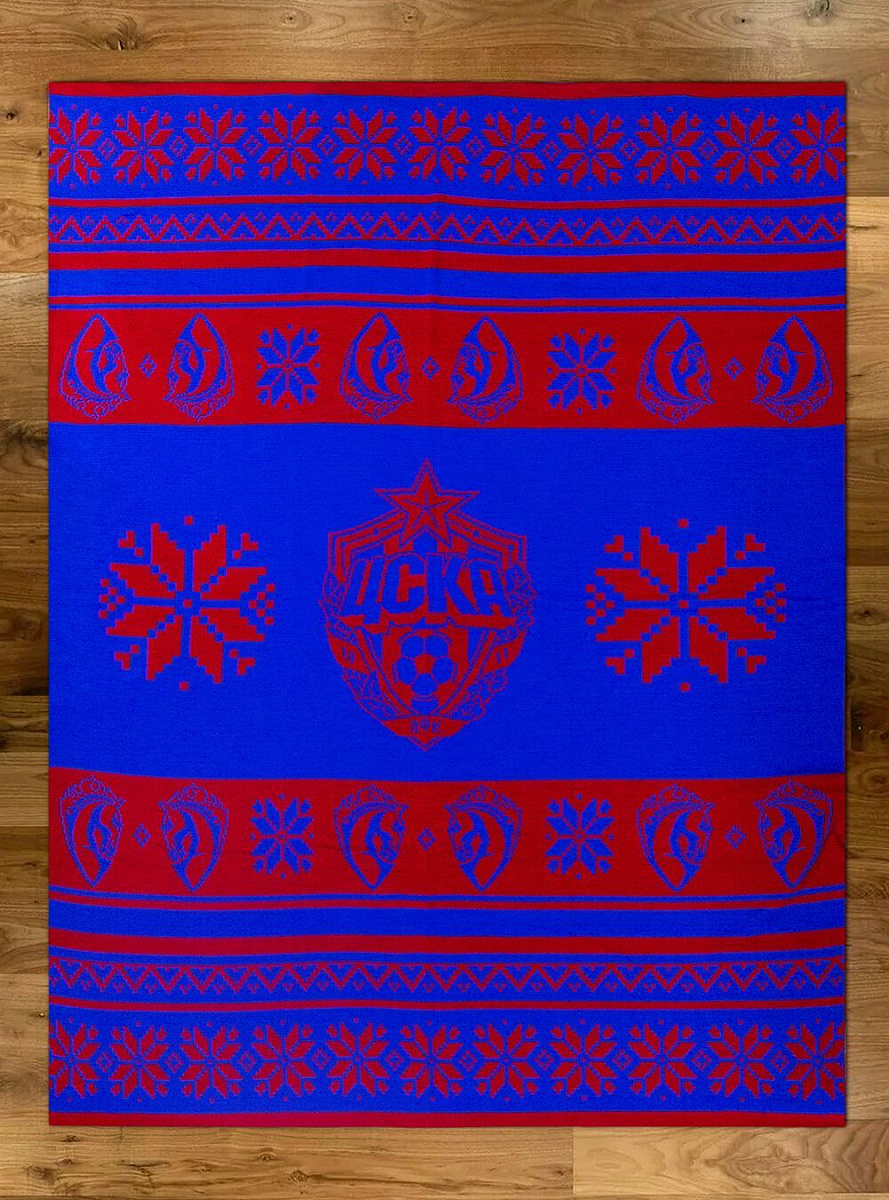 Плед ЦСКА вязаный