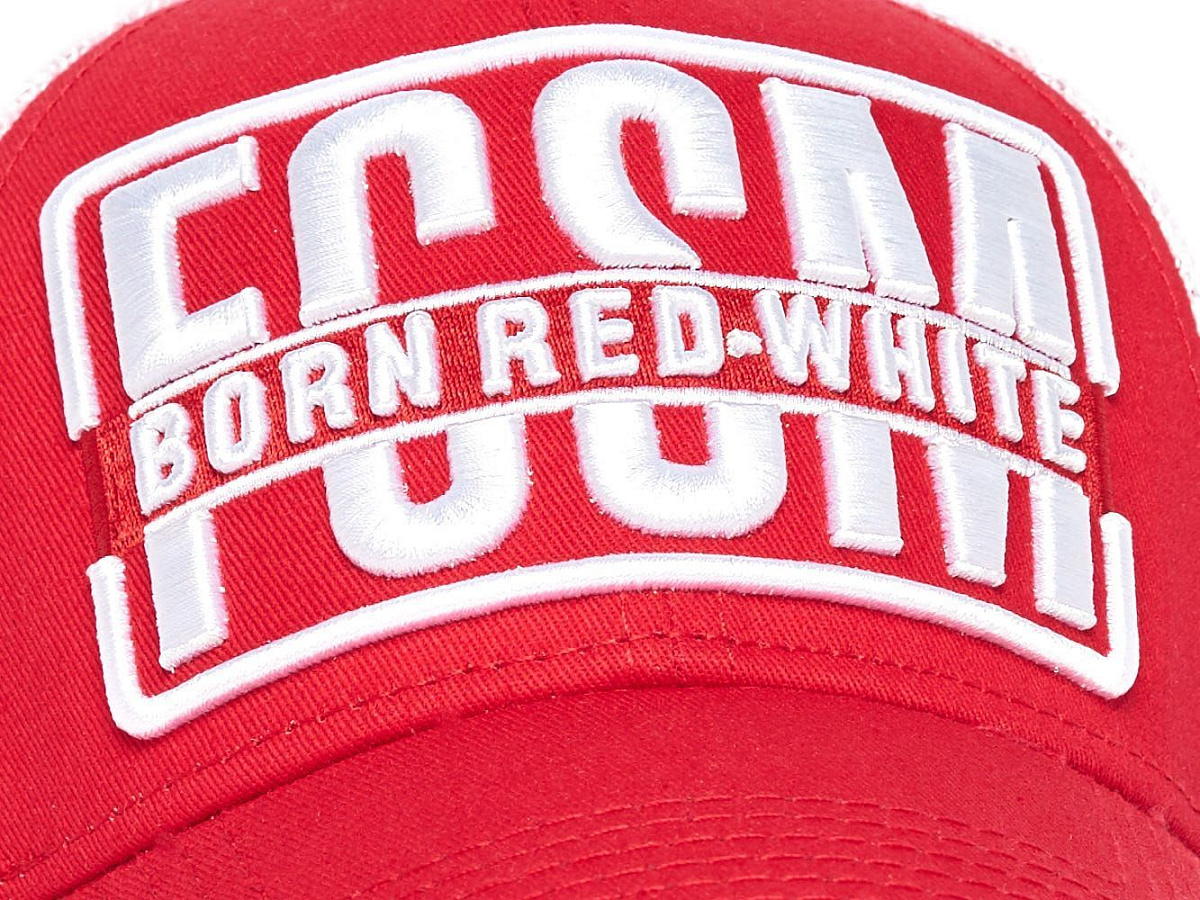 Бейсболка Спартак 120276 красно-белая летняя