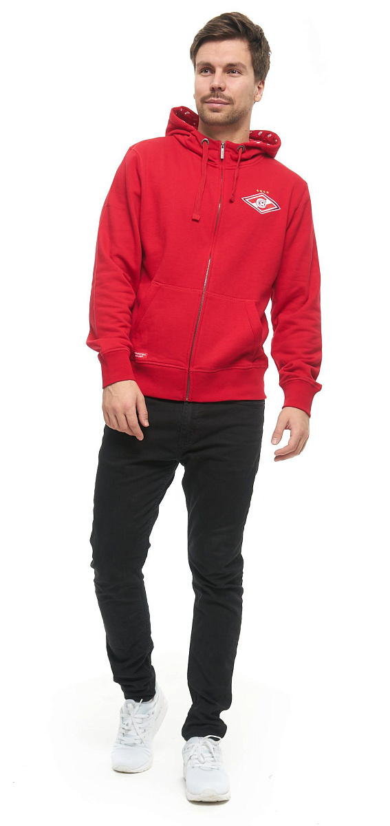 Толстовка Спартак 100630 красная на молнии