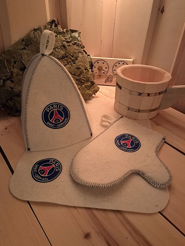 Банный набор ПСЖ, цвет белый