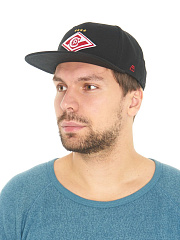 Бейсболка Спартак 93503 черная с прямым козырьком