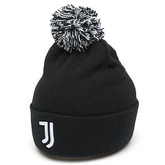 Детская шапка Ювентус 37305 черная с помпоном