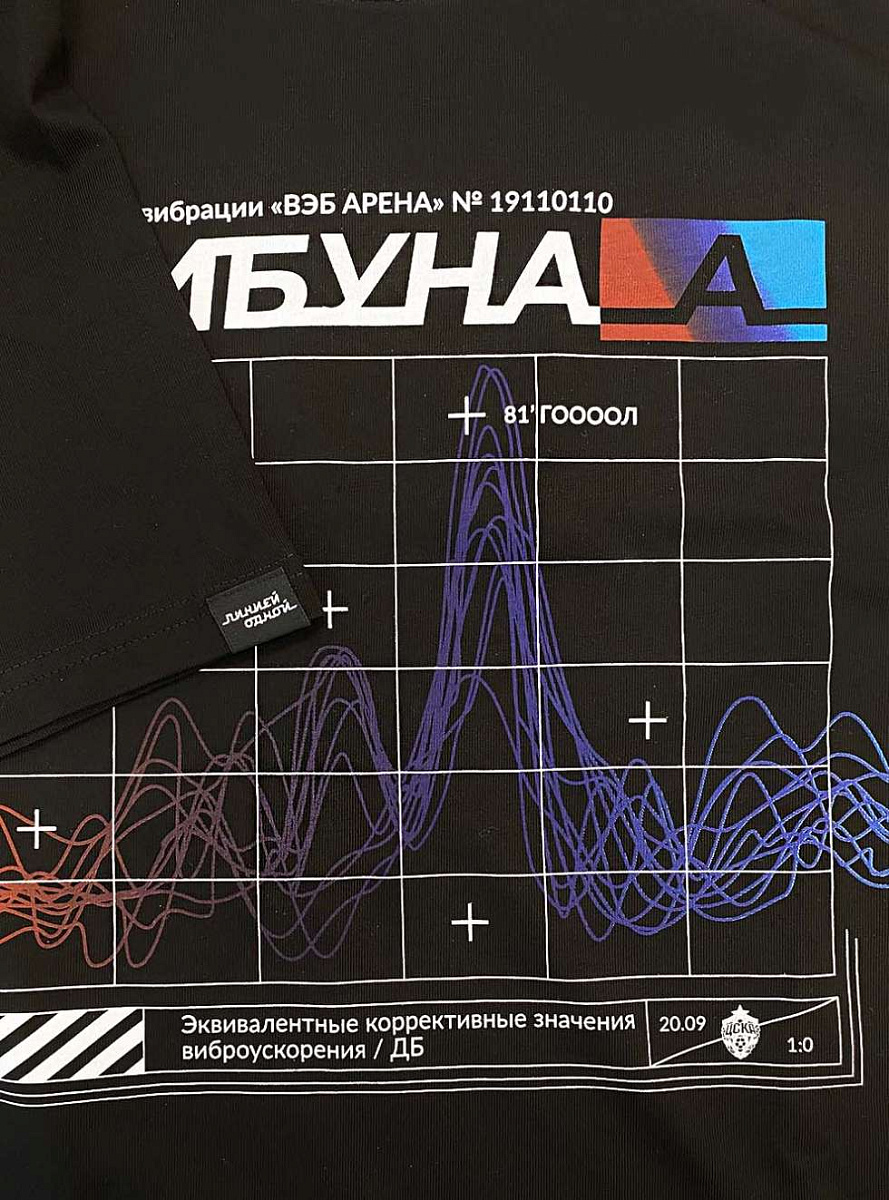 Футболка ЦСКА мужская "Вибрация трибуны"