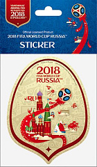 Наклейка бумажная фигурная 100 мм "RU" цв.бежевый