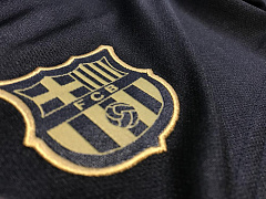 Детская форма Барселона 2020/2021 выездная черная (футболка и шорты)