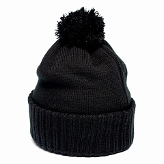 Шапка Барселона 115107 черная с помпоном