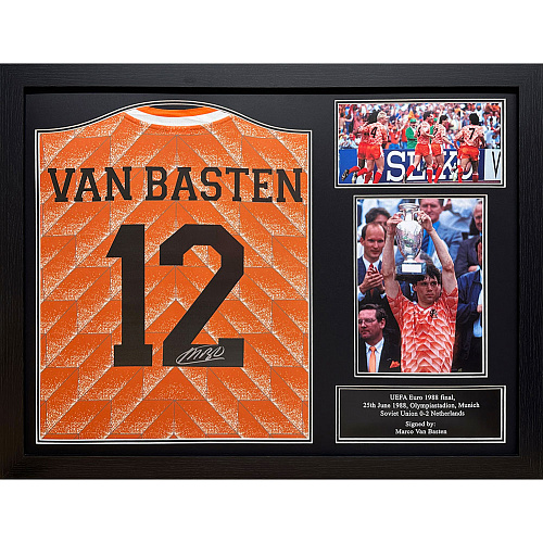 Футболка с автографом Ван Бастена Van Basten Retro Signed Shirt (Framed)