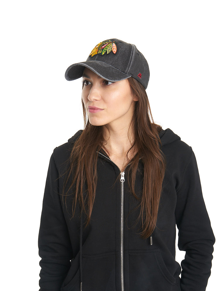 Бейсболка NHL Chicago Blackhawks серый джинс 31241