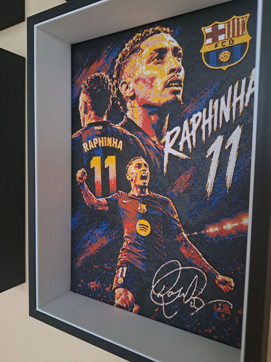 Коллекционная 3D картина Raphinha Барселона в фоторамке
