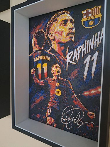 Коллекционная 3D картина Raphinha Барселона в фоторамке