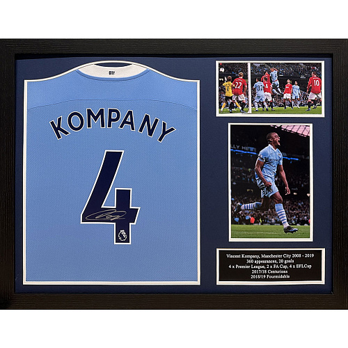 Футболка с автографом Компани Manchester City FC Kompany Signed Shirt (Framed)