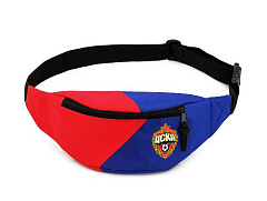 Сумка на пояс удлиненная красно-синяя с эмблемой ПФК ЦСКА