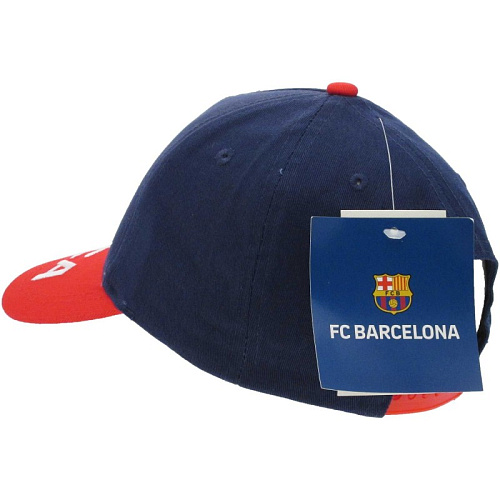 Детская бейсболка Барселона CAP BARCA, синяя с красным козырьком