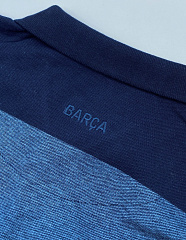 Футболка поло Барселона POLO FCB, сине-серая в полоску