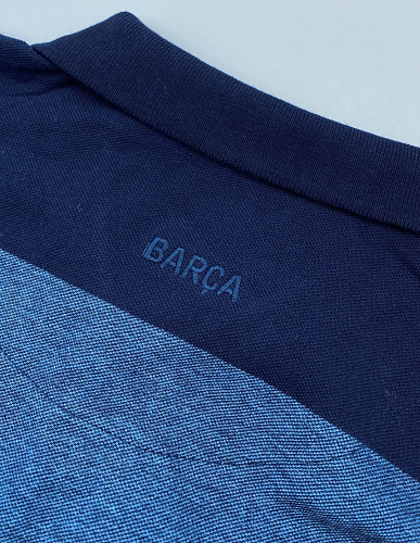 Футболка поло Барселона POLO FCB, сине-серая в полоску