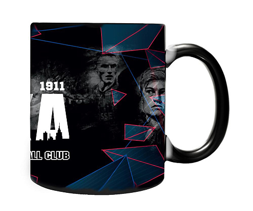 Кружка керамическая ЦСКА  "Игроки", цвет чёрный