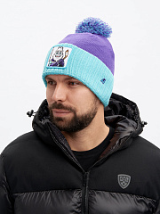 Шапка КХЛ КРУТ фиолетово-бирюзовая 60287