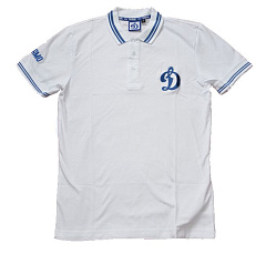 Поло "Д" белое "Динамо" на рукаве