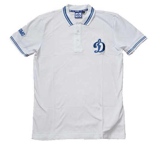 Поло "Д" белое "Динамо" на рукаве