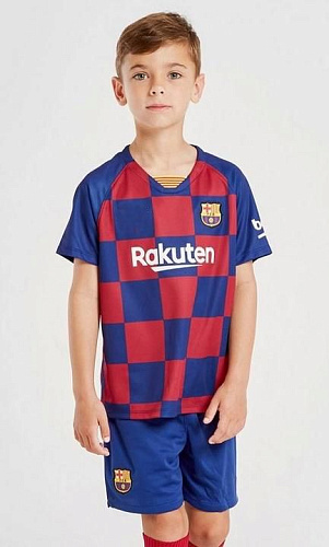 Детская форма Барселона 2019/2020 домашний комплект (футболка и шорты)