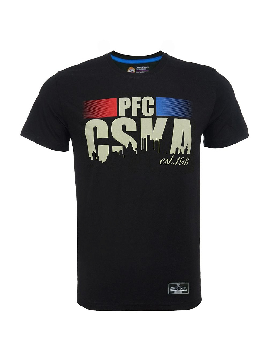 Детская футболка PFC CSKA est. 1911, цвет черный