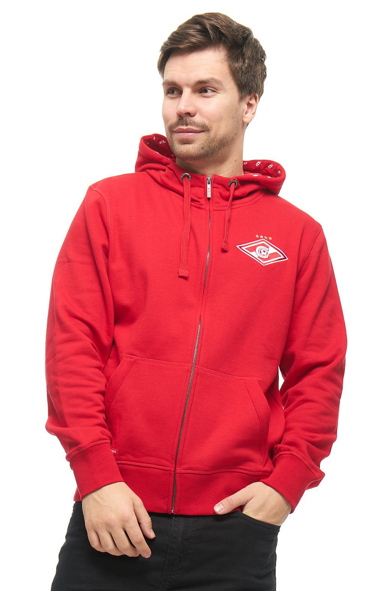 Толстовка Спартак 100630 красная на молнии