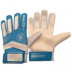 Вратарские перчатки Манчестер Сити подростковые Goalkeeper Gloves Yths, 10-12 лет