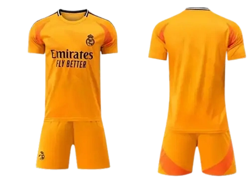 Детская форма Реал Мадрид 2024/2025 гостевая оранжевая