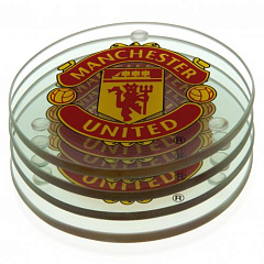 Подставки стеклянные Манчестер Юнайтед Glass Coasters