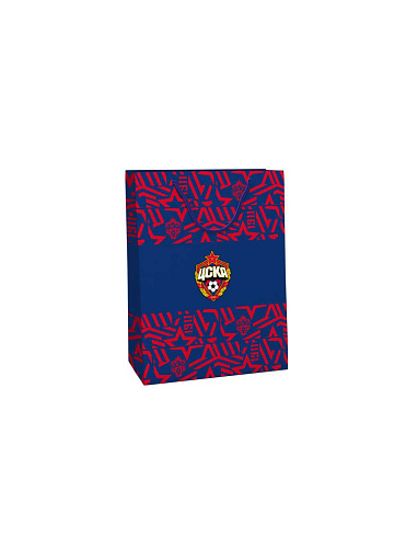 Пакет бумажный подарочный ЦСКА МОСКВА 22х26х10 см	