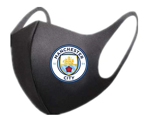 Маска для лица многоразовая Манчестер Сити черная