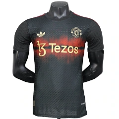 Футболка игровая Манчестер Юнайтед 2025/2026 Black Tezos Special Edition (Player version)