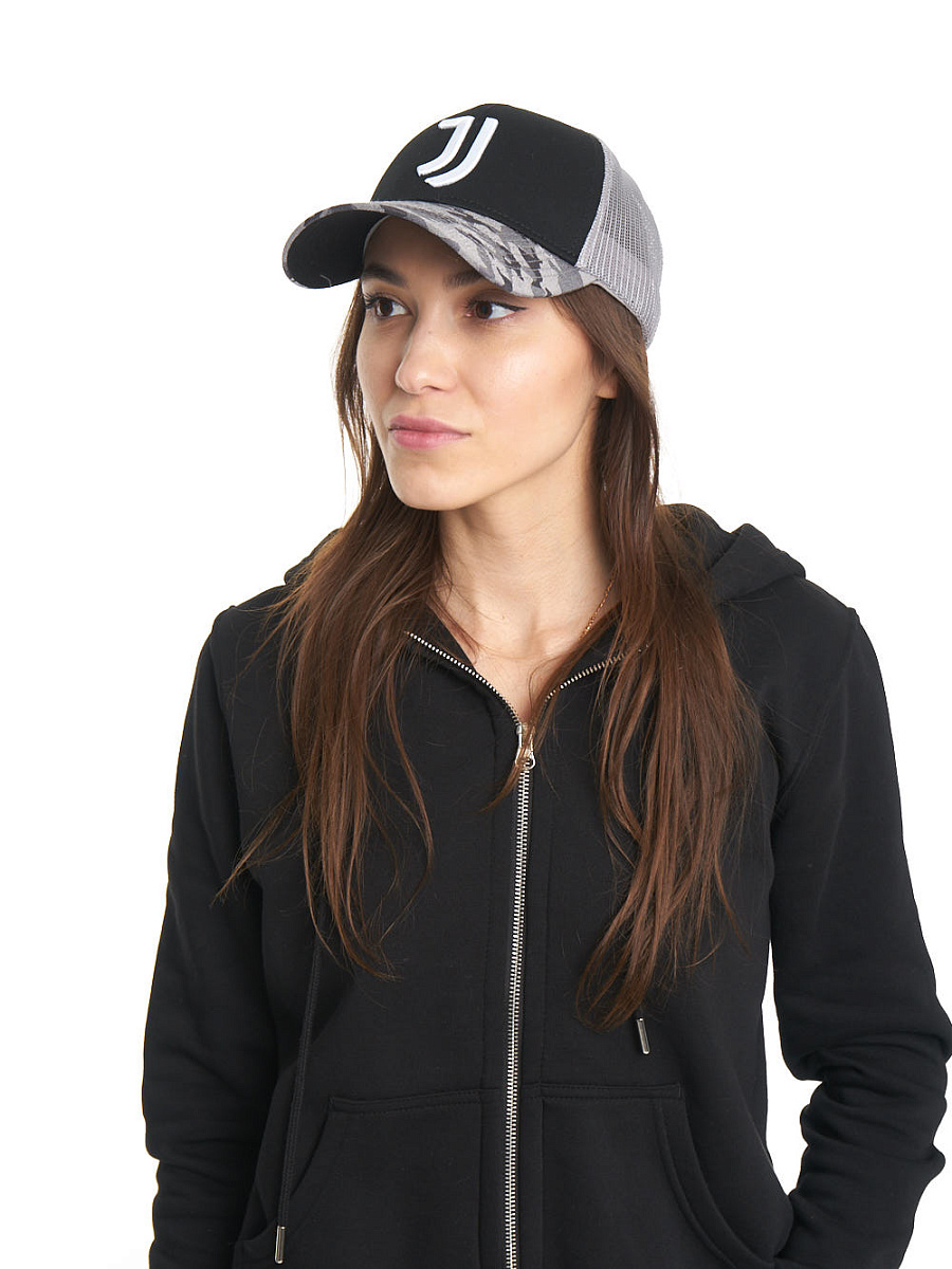 Бейсболка Ювентус летняя серо-черная 37273