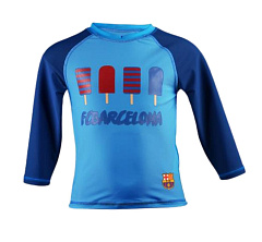 Детская футболка Барселона для плавания с длинным рукавом, УФ защита, голубая