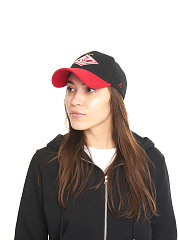 Бейсболка Спартак 120315 черная с красным козырьком с цветной эмблемой