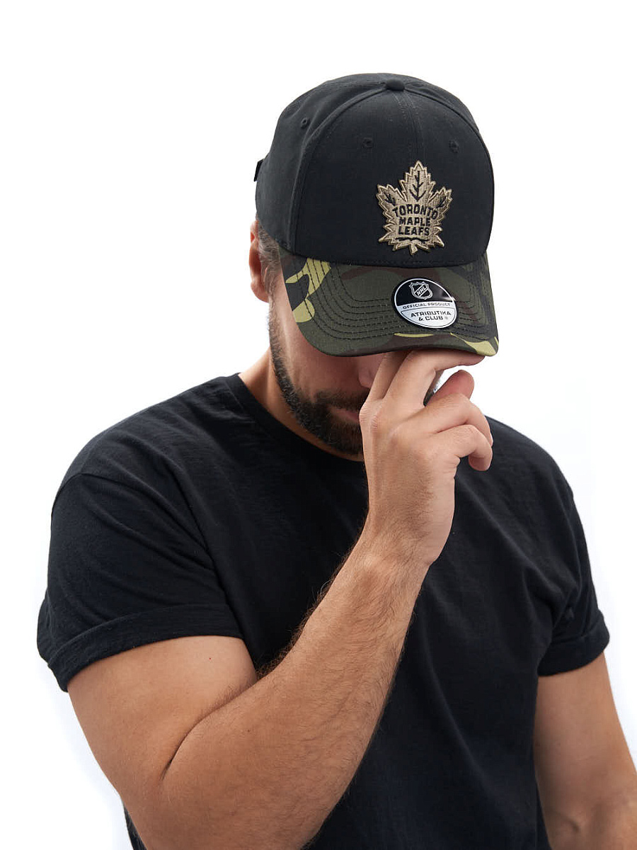 Бейсболка Toronto Maple Leafs черная-хаки 32262
