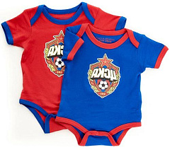 Боди с коротким рукавом ЦСКА 435430 (комплект из 2-х штук)