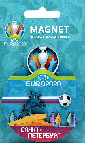 Магнит ЕВРО 2020 дер.кругл."СПб.Медный", русск